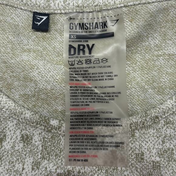 Gymshark Fleur Texture Long Sleeve Crop Keyhole Top XS Khaki Marl Thumbholes - Picture 4 of 9